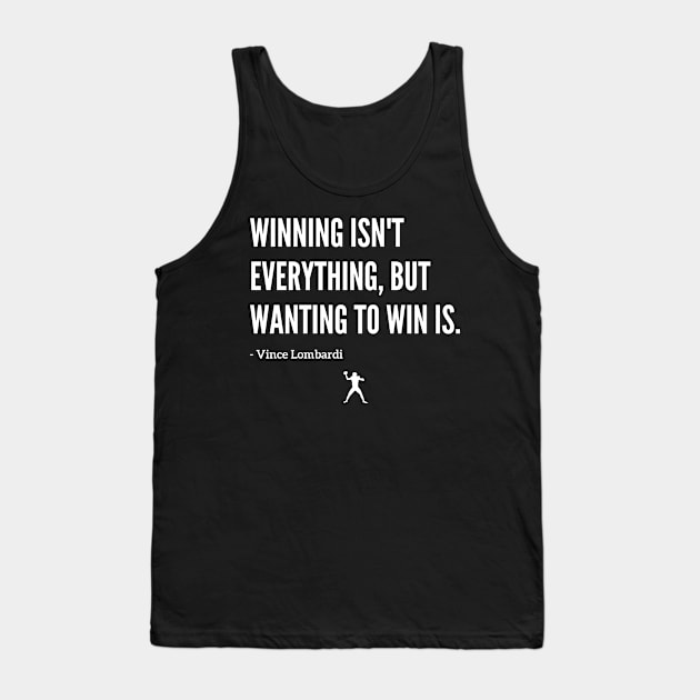 Famous Vince Lombardi "Winning" Quote Tank Top by capognad